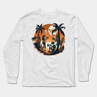 Skeleton Beach Party Long Sleeve T-Shirt